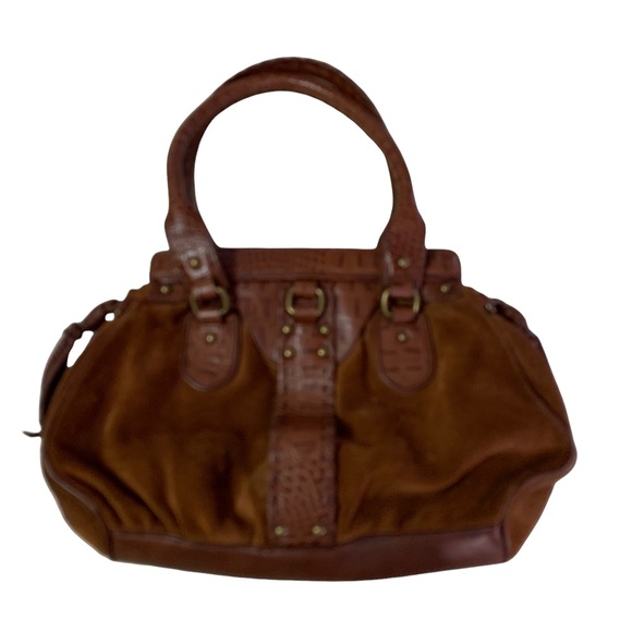 Cole Haan Baguette Brown Suede Leather Trim Handbag - Picture 1 of 10